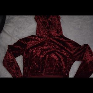 Velvet maroon hoodie